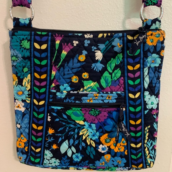 Vera Bradley Handbags - Vera Bradley Midnight Blues Crossbody Bag Colorful Floral Pattern